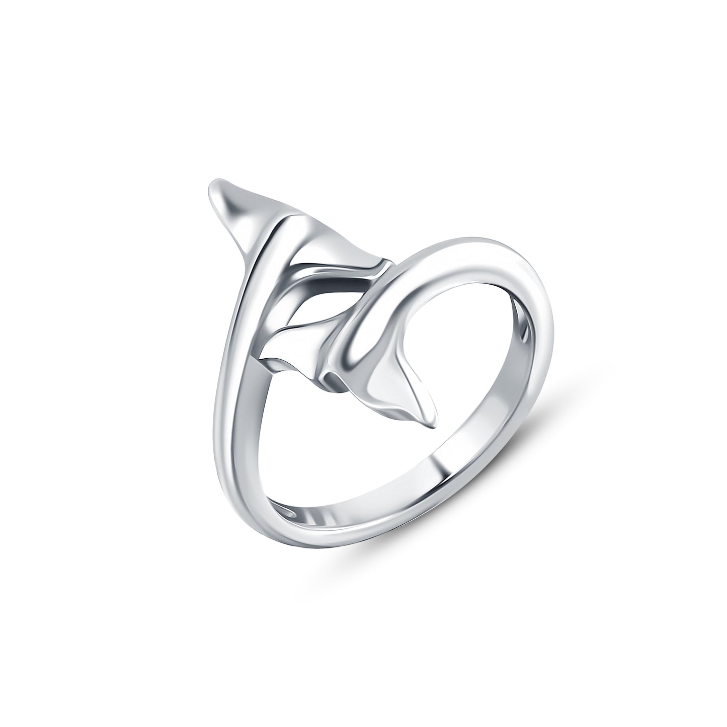 Sterling Silver Dolphin Fins Ring